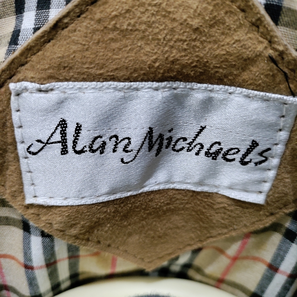 Vintage Alan Michaels tan leather suede bomber jacket men's size 38 - Picture 9 of 9